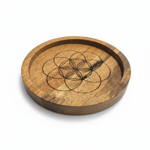 Кристален грид от мангово дърво - "Семето на живота" - 15 см.