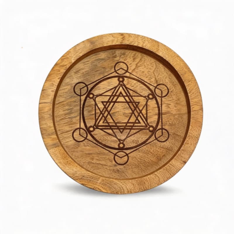 Луксозен кристален грид от мангово дърво - "Метатронова решетка" - 15 см.