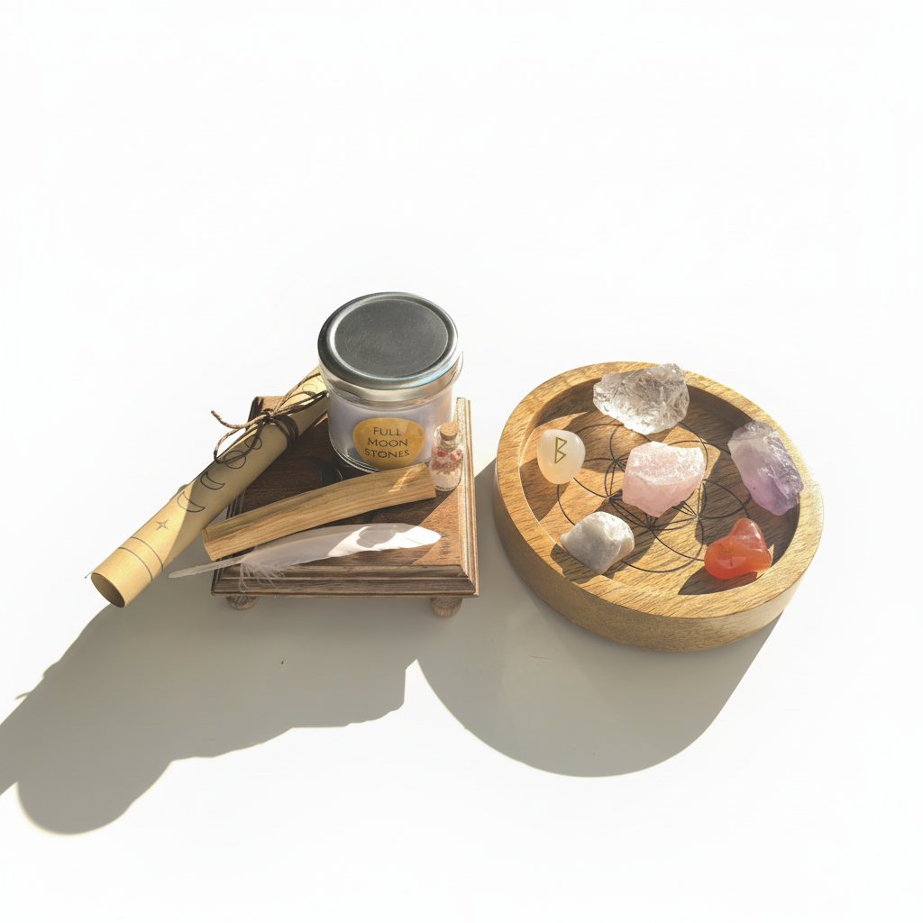 Любовен комплект с кристален грид от мангово дърво